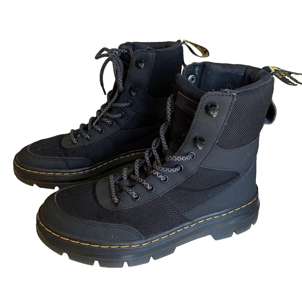 Dr Martens Black Canvas Ankle Boots, Size 39 EU - 7 men's /8 women's, EUC